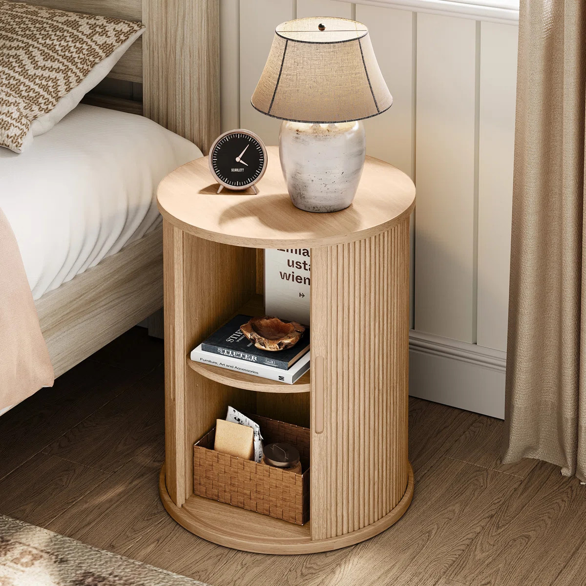 Leathia Fluted Round End Tables | Wayfair North America
