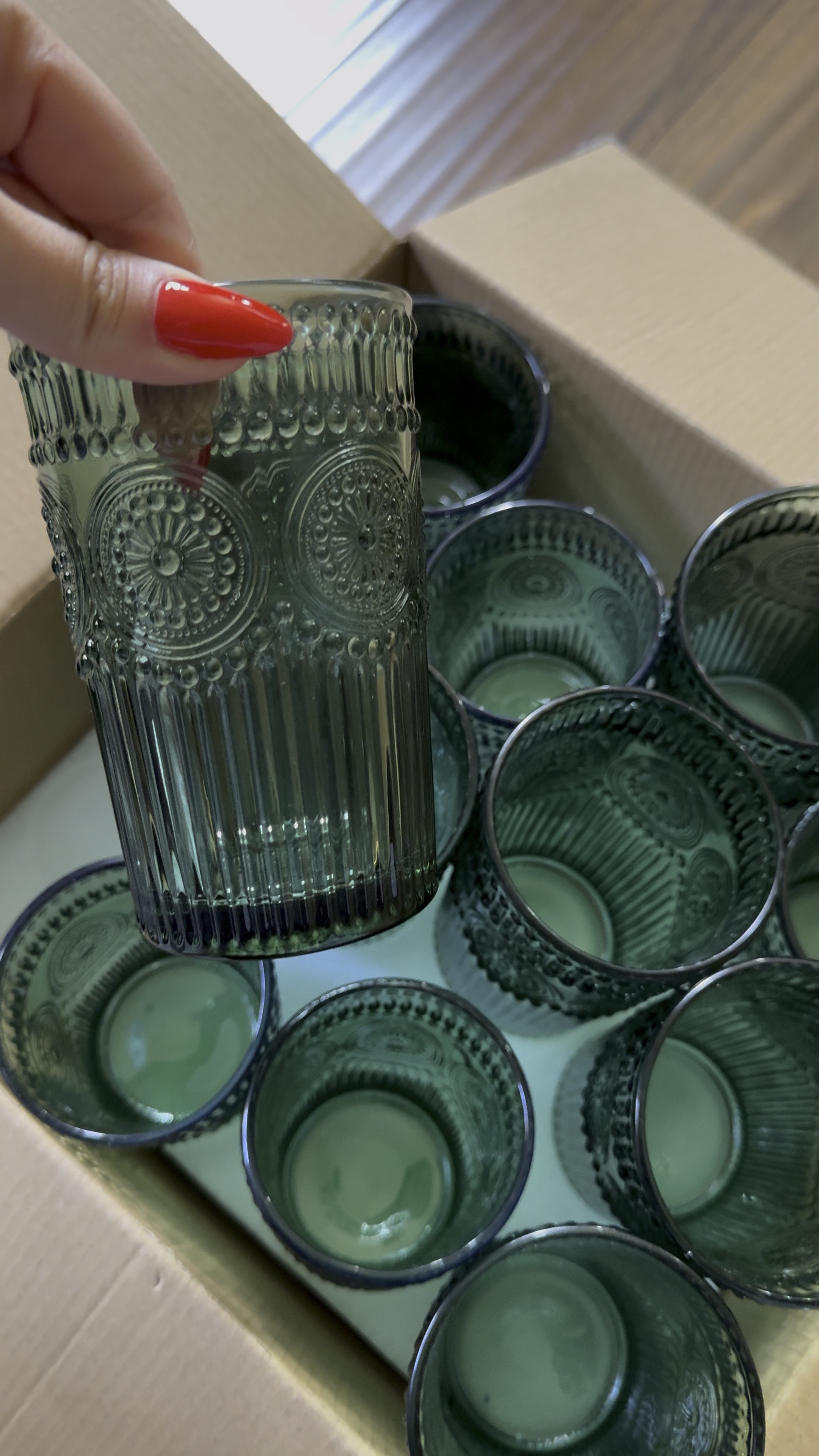 Vintage Drinking Glasses
Set of 12 currently $32.99 and come in a few colors! 

#LTKGiftGuide #LTKHoliday #LTKWatchNow