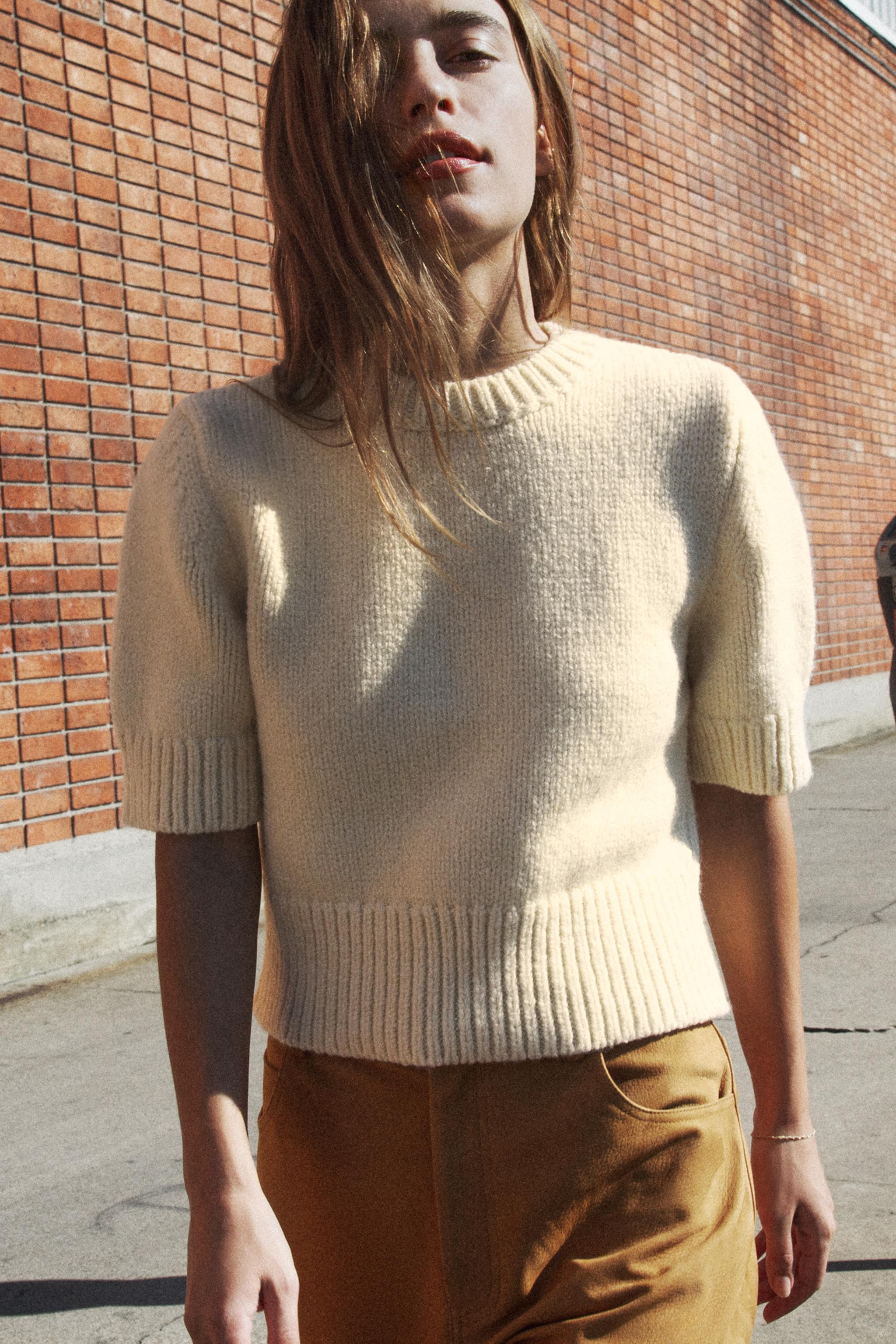 SHORT SLEEVE KNIT SWEATER | Zara US