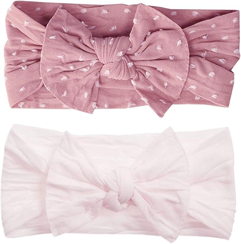 Bows 2 Pack - Girls Shabby Dot and Classic Knot Headbands | Amazon (US)