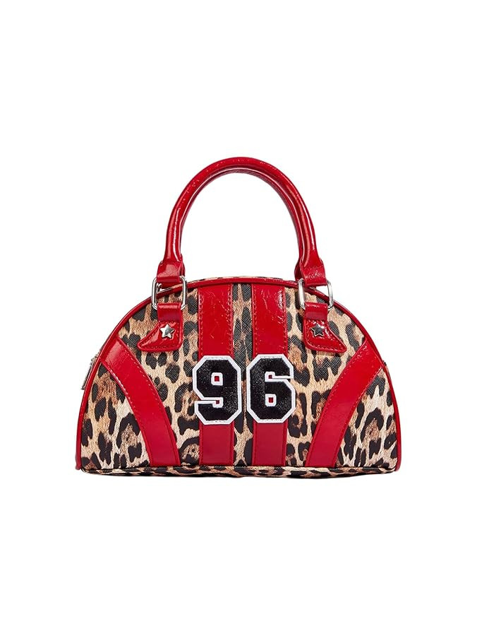 Floerns Women's Colorblock Zipper Handle Bowling Bag Purse Leather Clutch Handbags | Amazon (US)