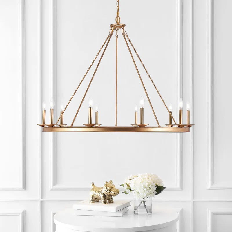 Natividad 10 - Light Candle Style Wagon Wheel Chandelier | Wayfair North America