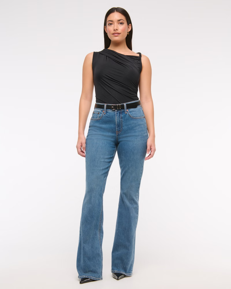Women's Curve Love Mid Rise Bootcut Jean | Women's Bottoms | Abercrombie.com | Abercrombie & Fitch (US)
