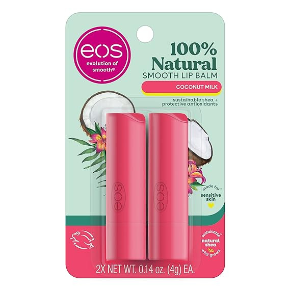 eos 100% Natural Lip Balm- Coconut Milk, All-Day Moisture, Made for Sensitive Skin, Lip Care Prod... | Amazon (US)