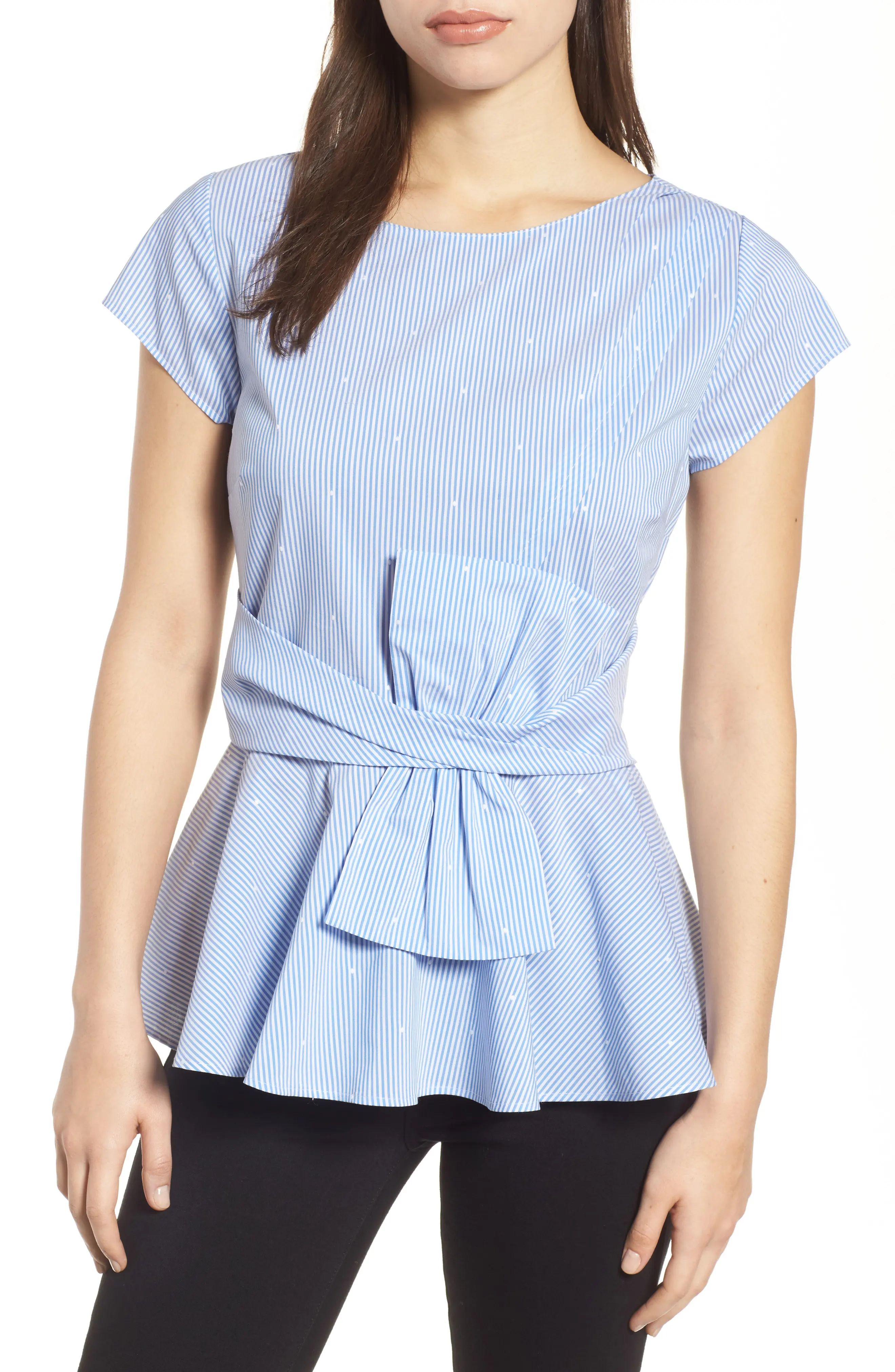 Bow Detail Peplum Top | Nordstrom