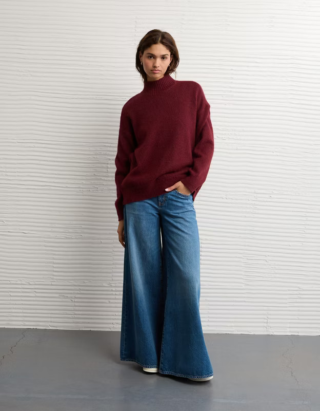 AE Oversized Mock Neck Sweater | American Eagle Outfitters (US & CA)