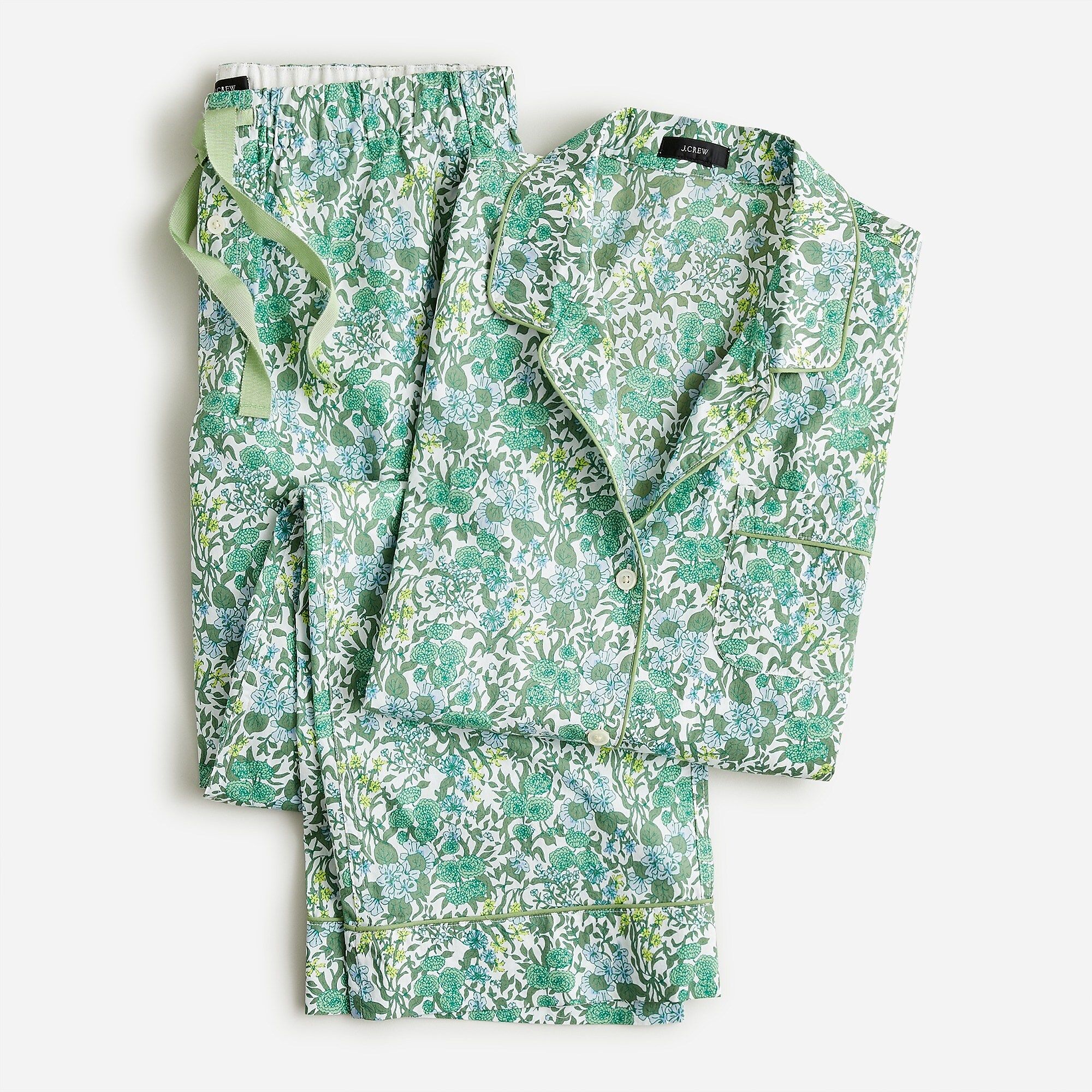 Long-sleeve cotton poplin pajama set in fête floral | J.Crew US