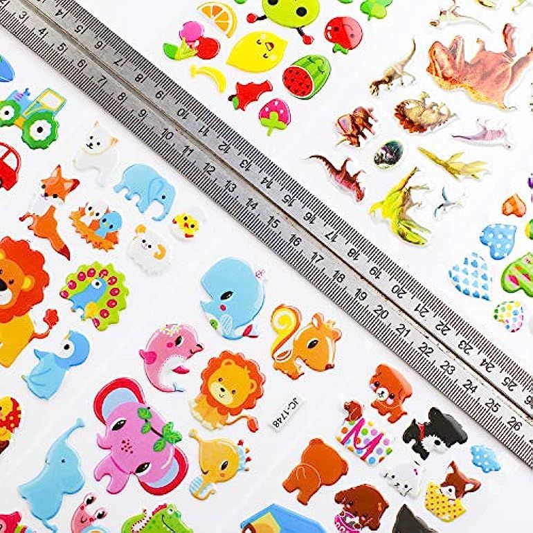 3D Stickers for Kids Toddlers 550+ Vivid Puffy Kids Stickers 24 Different Sheets, Colored 3D Stic... | Amazon (US)