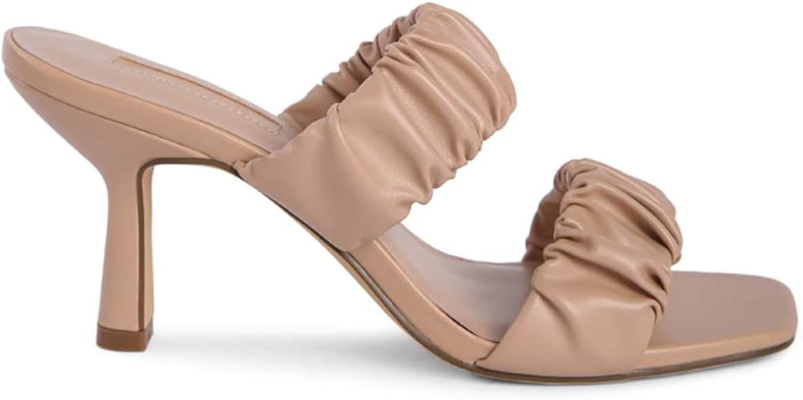 London Rag Women's Lady Lynn Gather Around Slip-On Heeled Sandals | Amazon (US)