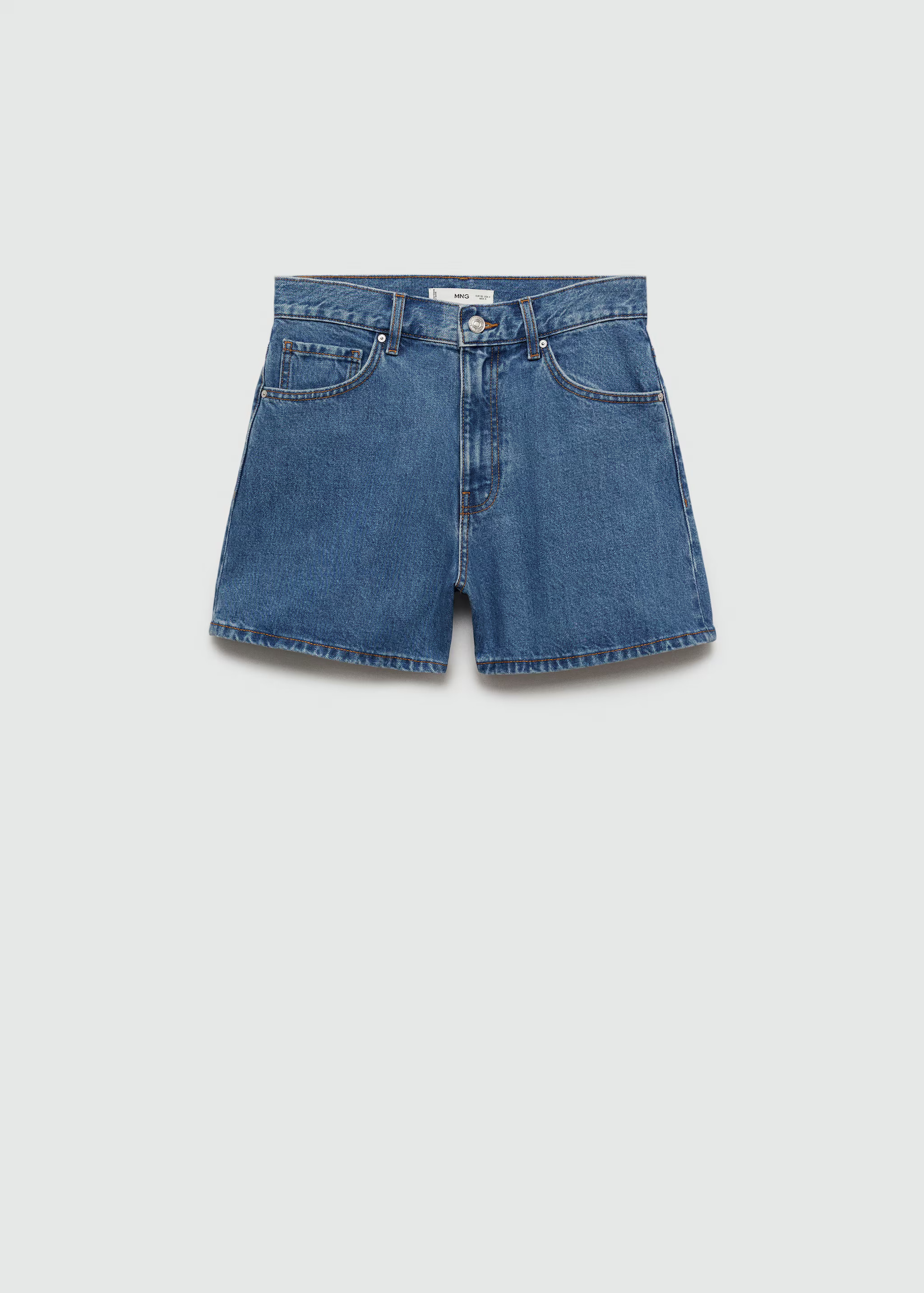 High-rise denim shorts | MANGO (UK)