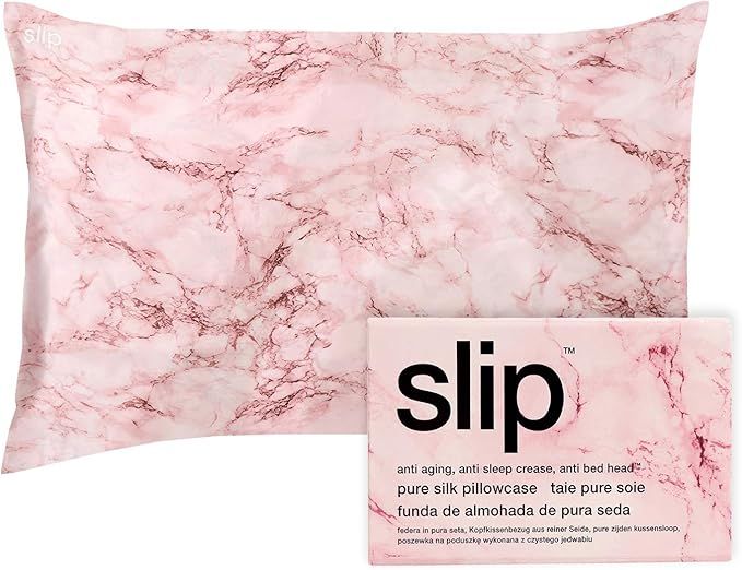 Slip Silk King Pillowcase, Pink Marble (20" x 36") - 100% Pure 22 Momme Mulberry Silk Pillowcase ... | Amazon (US)