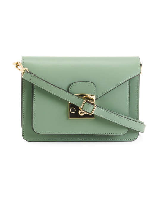 Made In Italy Leather Hardware Pocket Crossbody | TJ Maxx