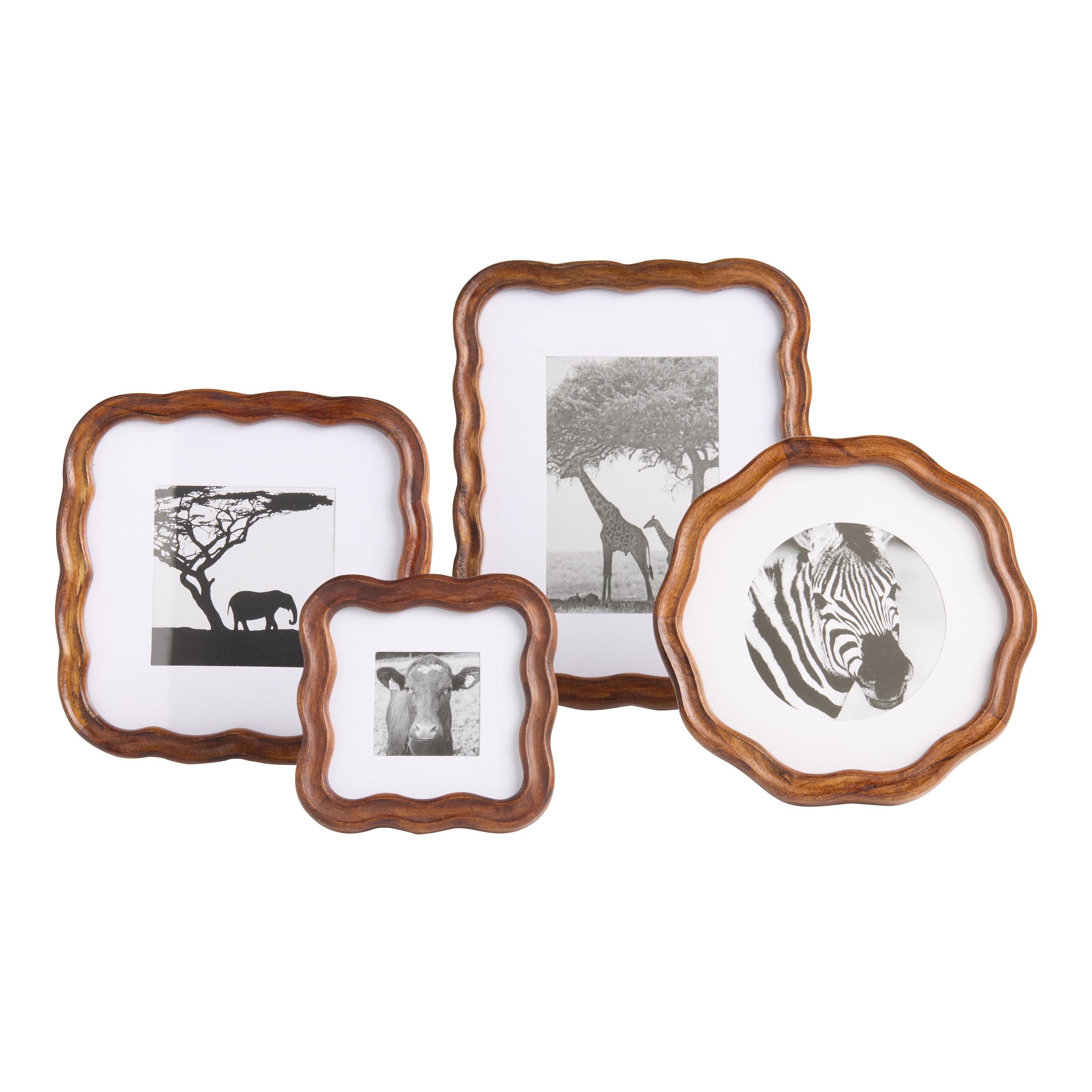 Walnut Acacia Wood Scalloped Frame | World Market