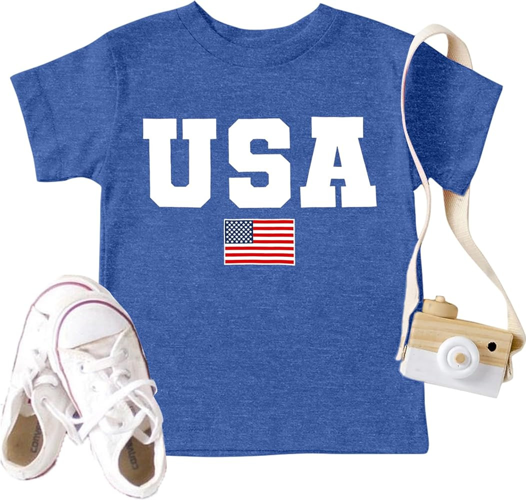 USA Shirt Toddler Boys Girls American Flag Tshirt 4th of July Shirt Kids Patriotic Tee Tops | Amazon (US)