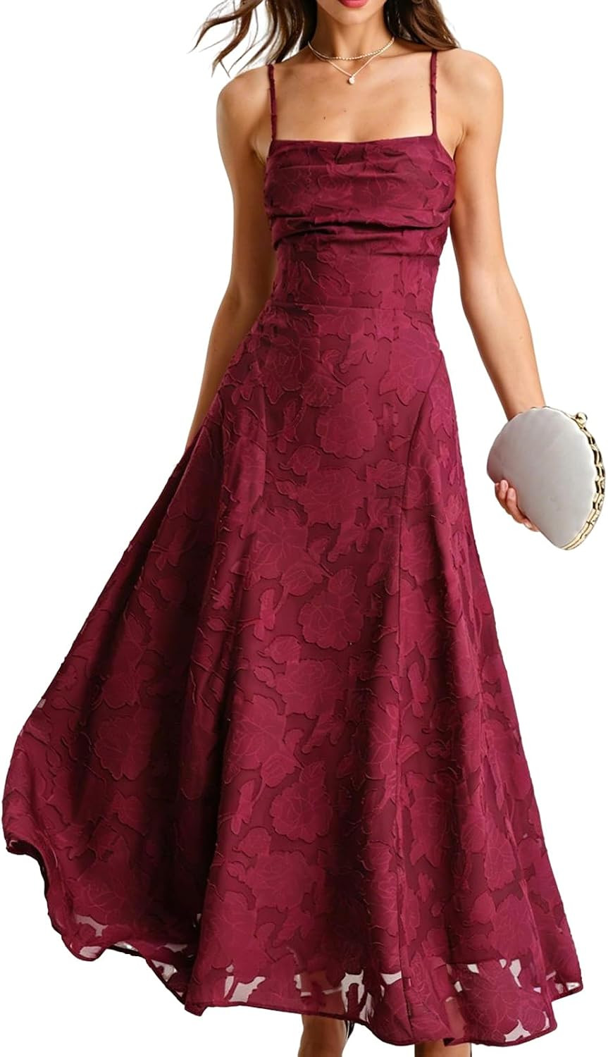 RIHOAS Women's Maxi Dresses A-Line Backless Sling Wedding Guest Dress | Amazon (US)