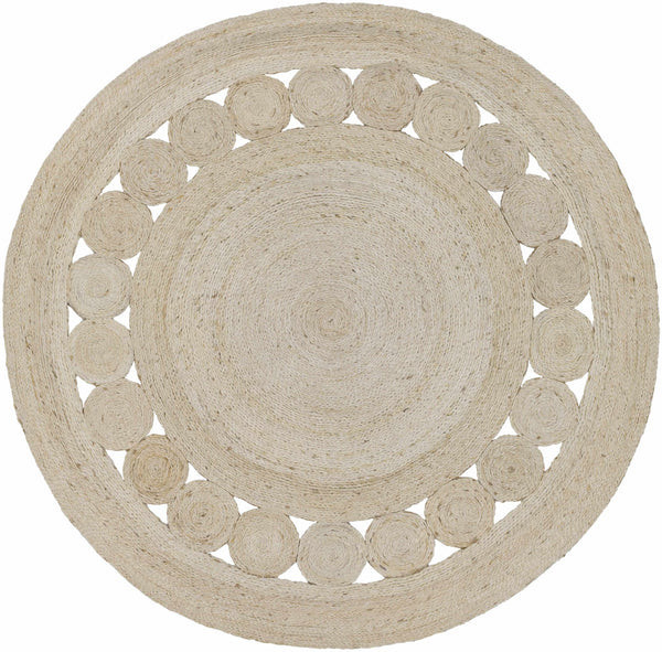 Stafford Bleached Jute Round Rug | Boutique Rugs
