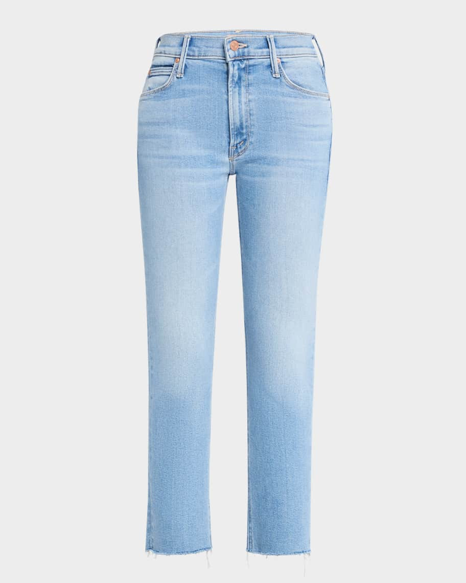 Lil' Mid-Rise Dazzler Ankle Fray Jeans | Neiman Marcus