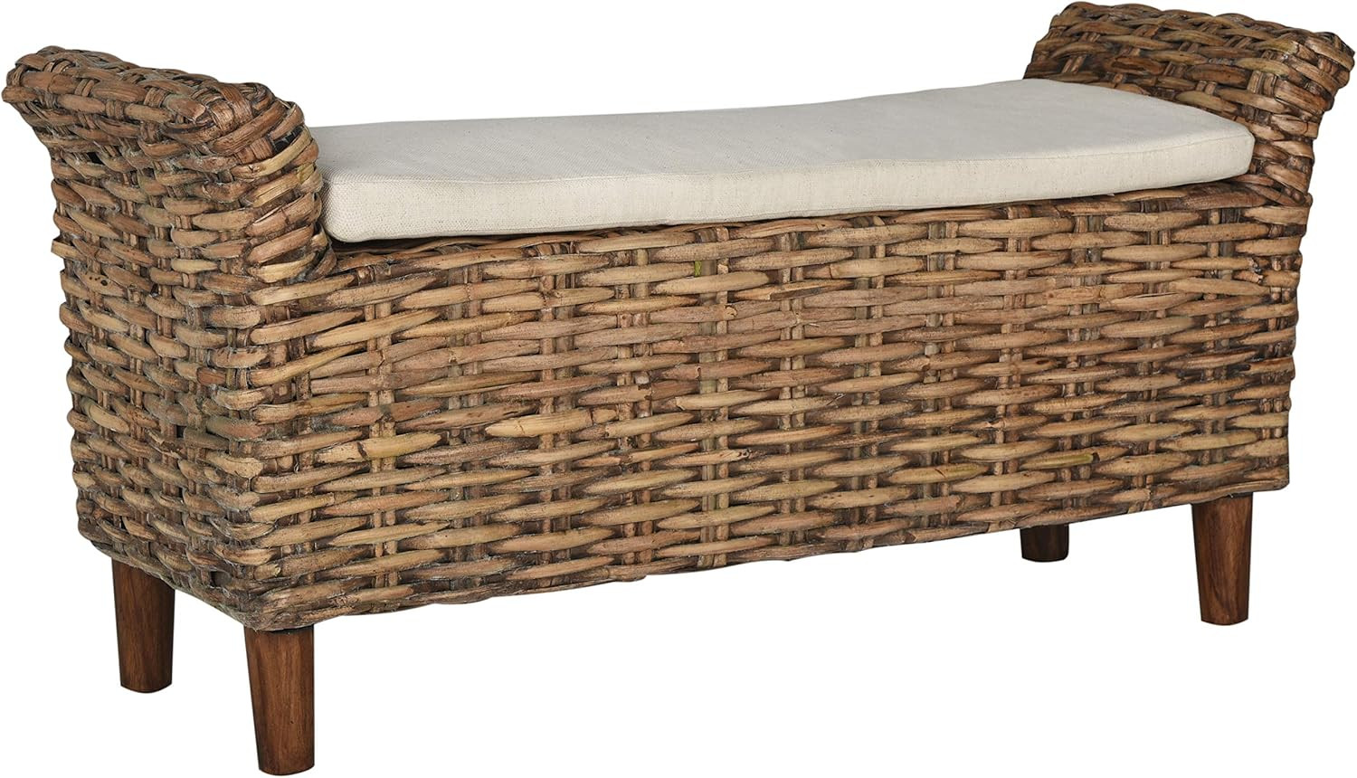 Safavieh Home Collection Palermo Brown and Eggshell Bench | Amazon (US)
