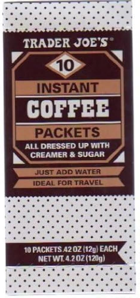Trader Joe's Instant Coffee Packets w. Creamer & Sugar (10 packets, 1 box) by Trader Joe's [Foods... | Amazon (US)