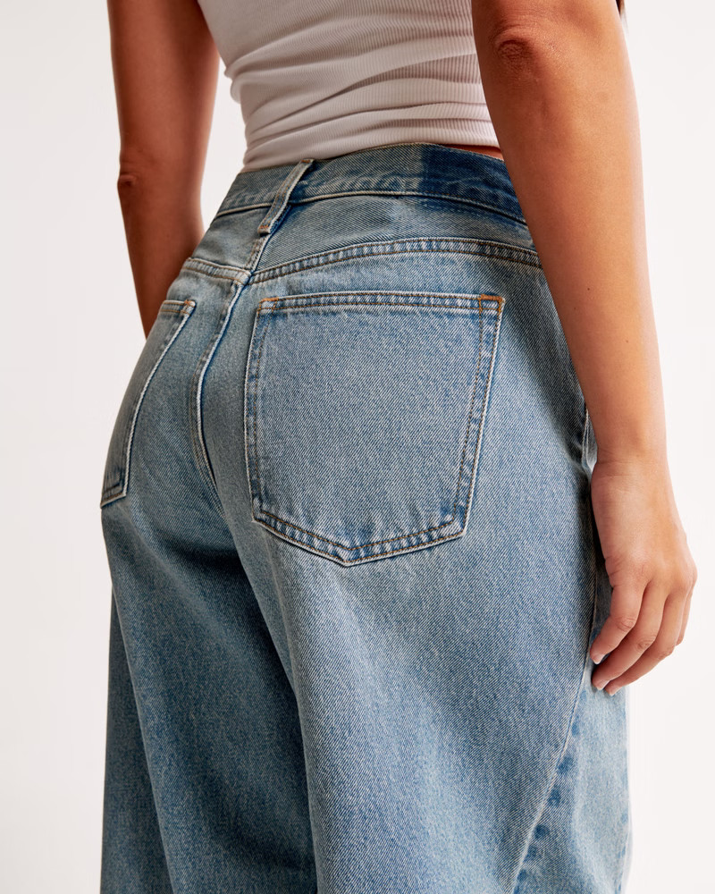 Women's Curve Love Mid Rise Barrel Jean | Women's Bottoms | Abercrombie.com | Abercrombie & Fitch (US)