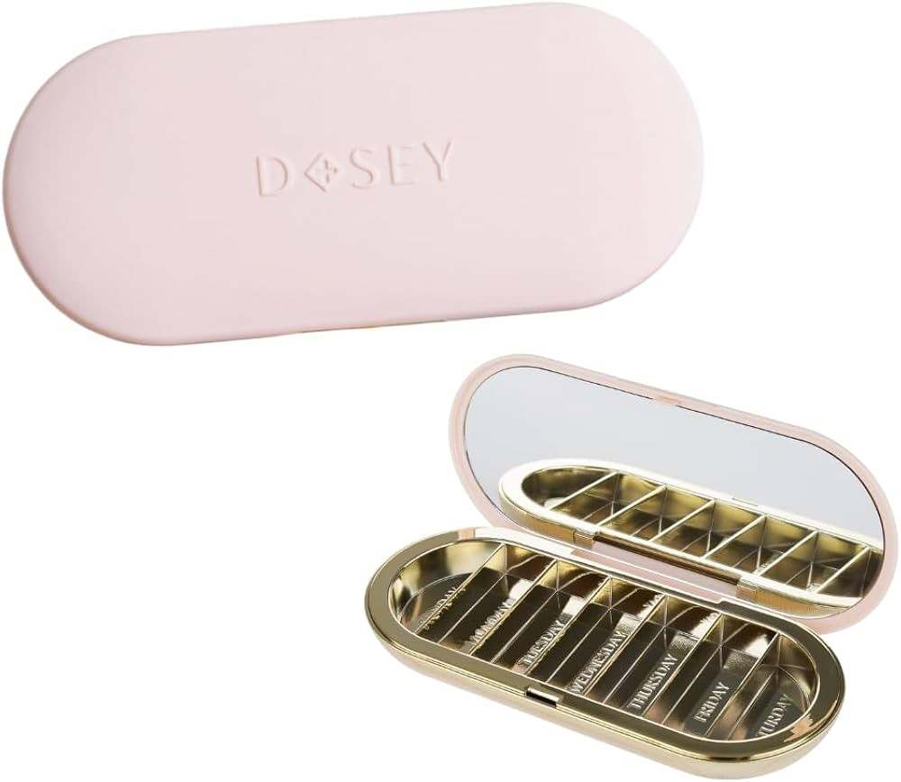 Dosey 7 Day Pill Compact Travel Pill Organizer - Pill Case with 7 Pill Compartments for Medicine ... | Amazon (US)