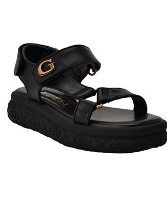 GUESS Women's Lanara Quattro G Sporty Platform Footbed Sandals - Macy's | Macy's