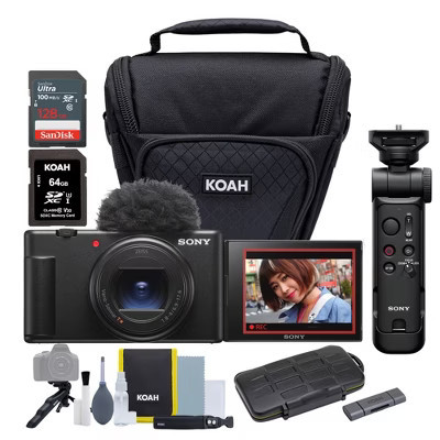 Sony ZV-1 II Vlog Camera (Black) with Vlogger Kit, Camera Case, SD Card Bundle | Target