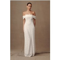 Priyanka Daisy Beaded Off Shoulder Wedding Gown - White I MESHKI I Size XXS | MESHKI US
