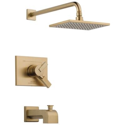 Delta  Vero Champagne Bronze 1-Handle Bathtub and Shower Faucet (Valve Not Included) | Lowe's