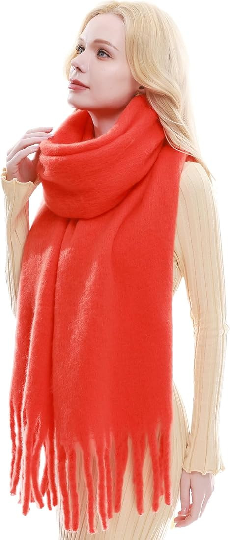 RIIQIICHY Chunky Scarf for Women Winter Warm Thick Scarves Oversized Blanket Scarf | Amazon (US)
