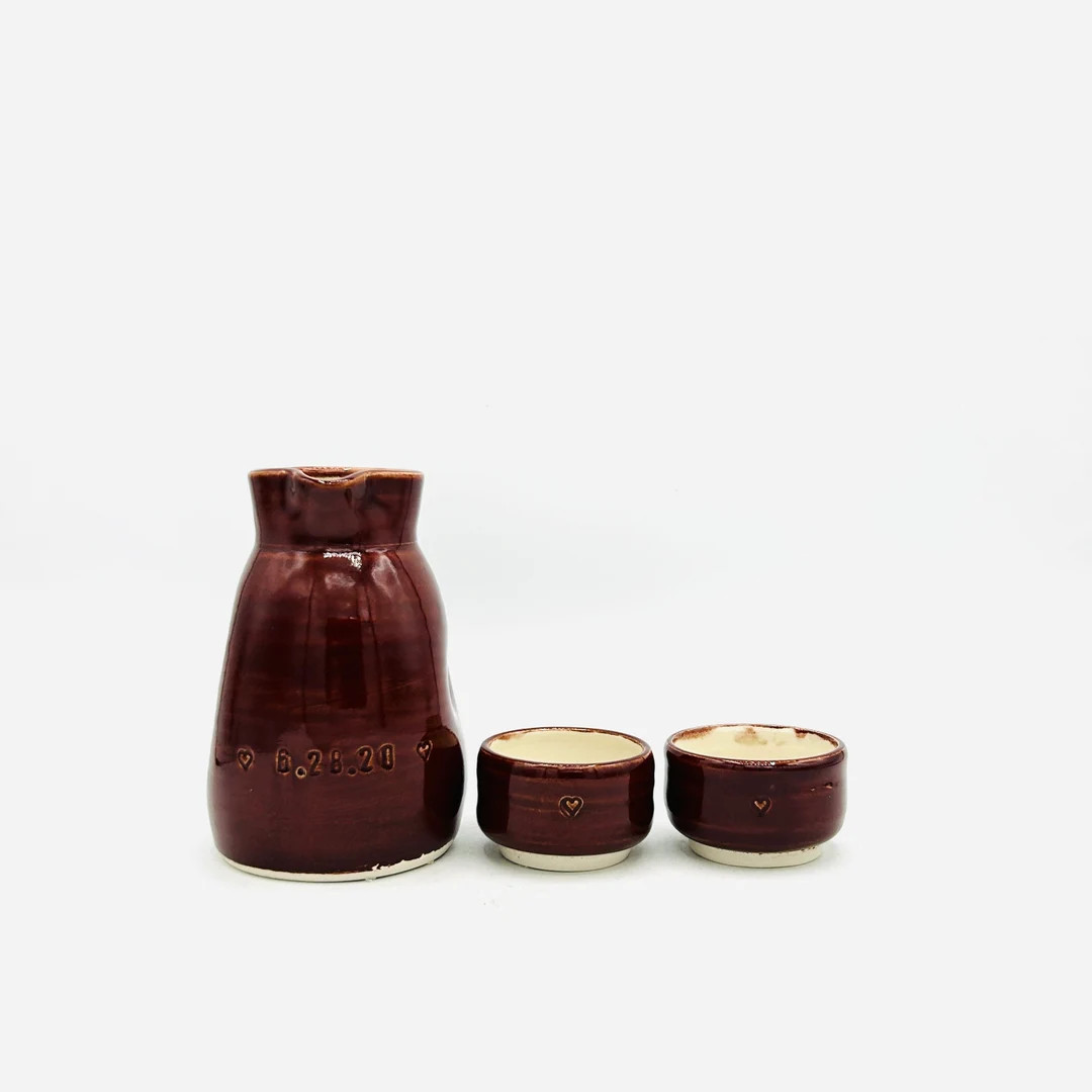 3-piece Customized, Monogrammed Ceramic Sake Set by Amy Schnitzer - Etsy | Etsy (US)