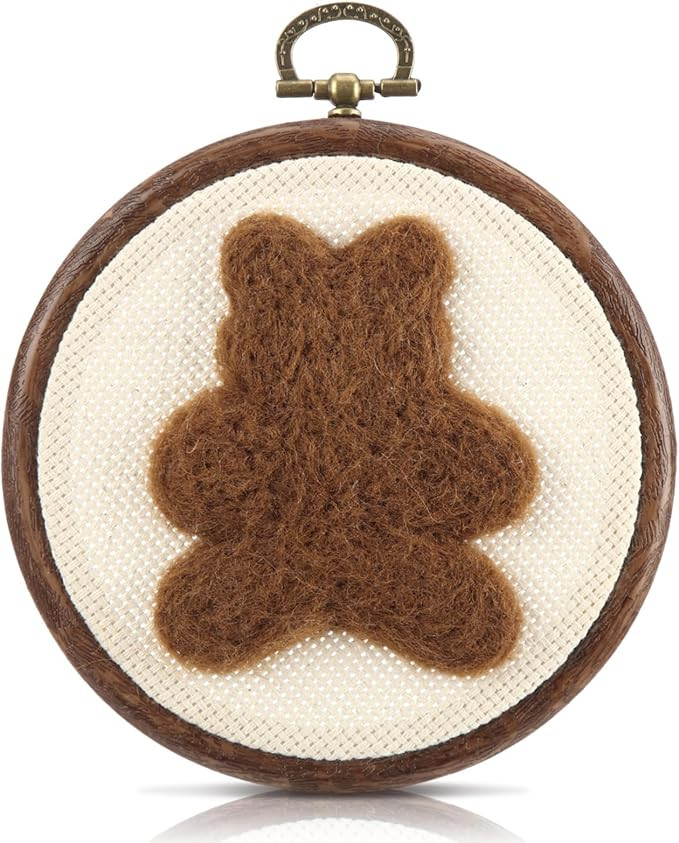 Chunful Felted Bear Nursery Wall Decor Cute Wall Art Decorative Artwork for Nursery Themes Bathro... | Amazon (US)