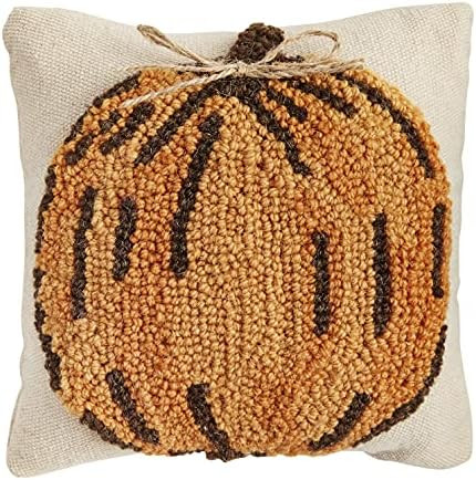 Mud Pie, Pumpkin, Mu dPie Fall Mini Hooked Pillow, 8" x 8", 1 Count (Pack of 1) | Amazon (US)