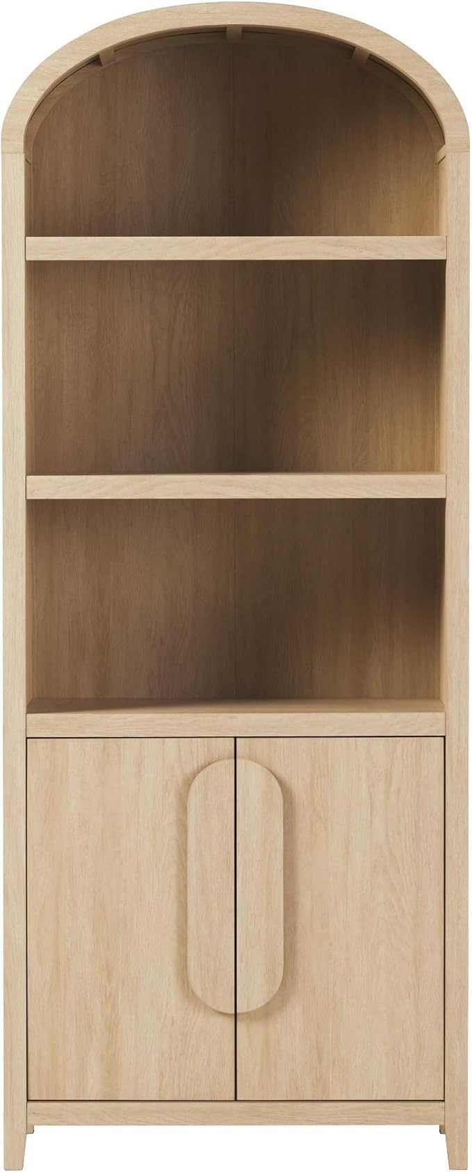 Walker Edison Modern Arched 3-Shelf Bookcase with Lower Cabinet, Curved Top Bookcase with Doors o... | Amazon (US)