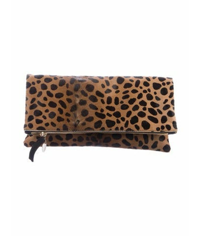 Clare V. Leopard Fold-Over Clutch Brown Clare V. Leopard Fold-Over Clutch | The RealReal