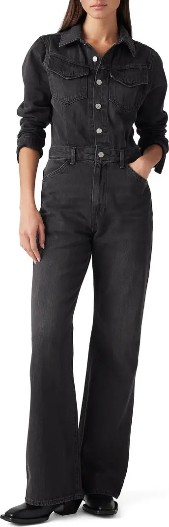 Western Long Sleeve Denim Jumpsuit | Nordstrom