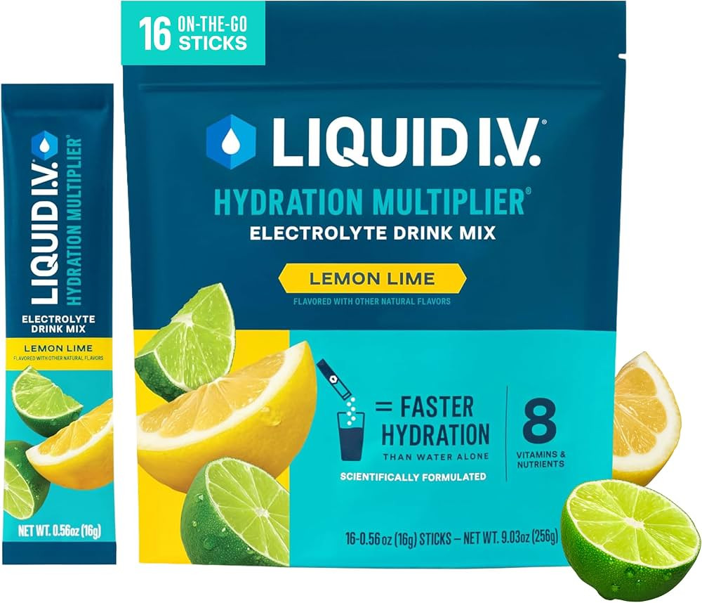 Liquid I.V. Hydration Electrolytes, Lemon Lime, 16 Count | Amazon (US)