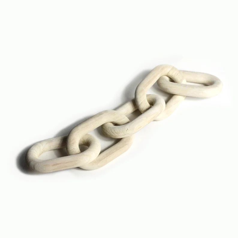 Paulownia Wood Chain Link | White, Natural, Satin finish | Etsy (UK)