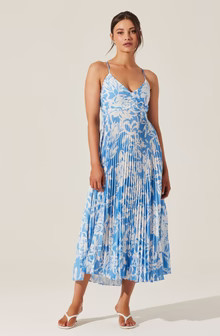 Blythe Floral Plisse Midi Dress | ASTR The Label (US)