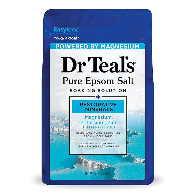 Dr Teal's Pure Epsom Salt, Restorative Minerals with Magnesium, Potassium & Zinc, 3 lbs | Amazon (US)