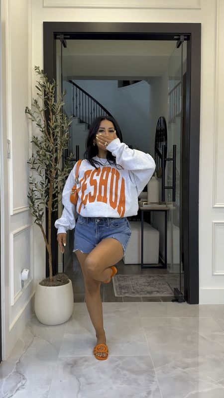Cutest sweatshirt + a good pair of denim shorts >>  size Large sweatshirt and 26 shorts 

Spring fashion
Summer fashion
Casual outfit 
Casual style 
Sweatshirt 
Denim shorts
Yeshua sweatshirt 
Pop of color


#LTKSaleAlert #LTKFindsUnder50 #LTKTravel