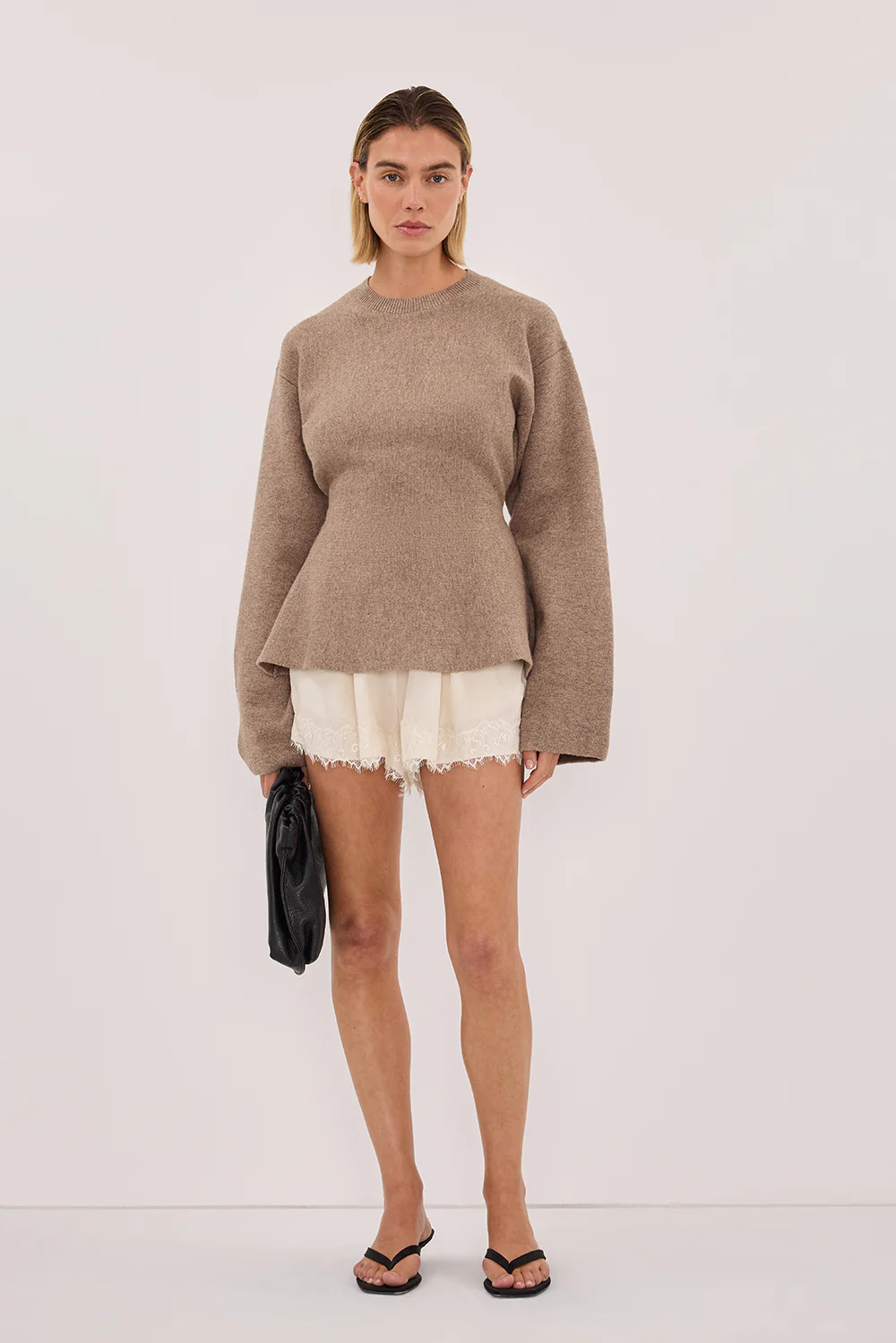 LANIE CHOC MARLE KNIT TOP | DISSH