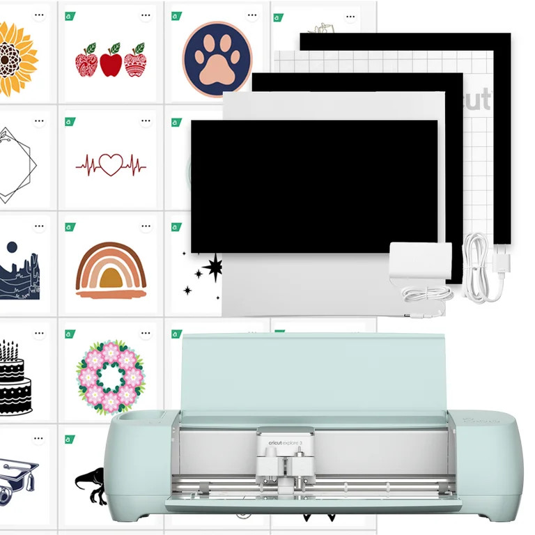 Cricut Explore 3 Smart Die-Cutting Machine, Mint + $50 Digital Content | Walmart (US)