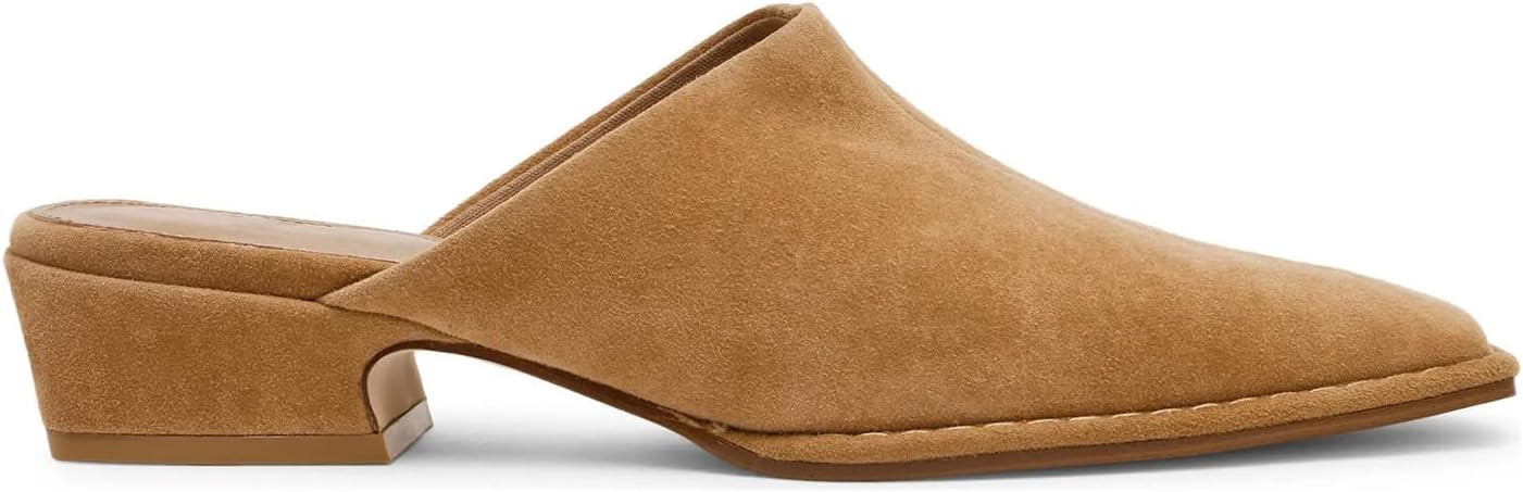 Suede Heeled Mules for Women Square Closed Toe Chunky Heel Mules Slip On Backless Slippers Fashio... | Amazon (US)