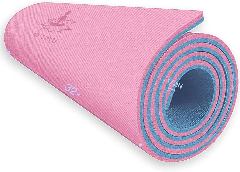 Hatha Yoga Extra Thick TPE Yoga Mat - 72"x 32" Thickness 1/2 Inch -Eco Friendly SGS Certified - W... | Amazon (US)