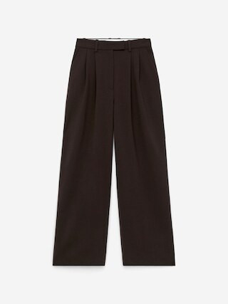 Wide-Leg Tailored Trousers – Dark Brown – Women – ARKET GB | Arket UK