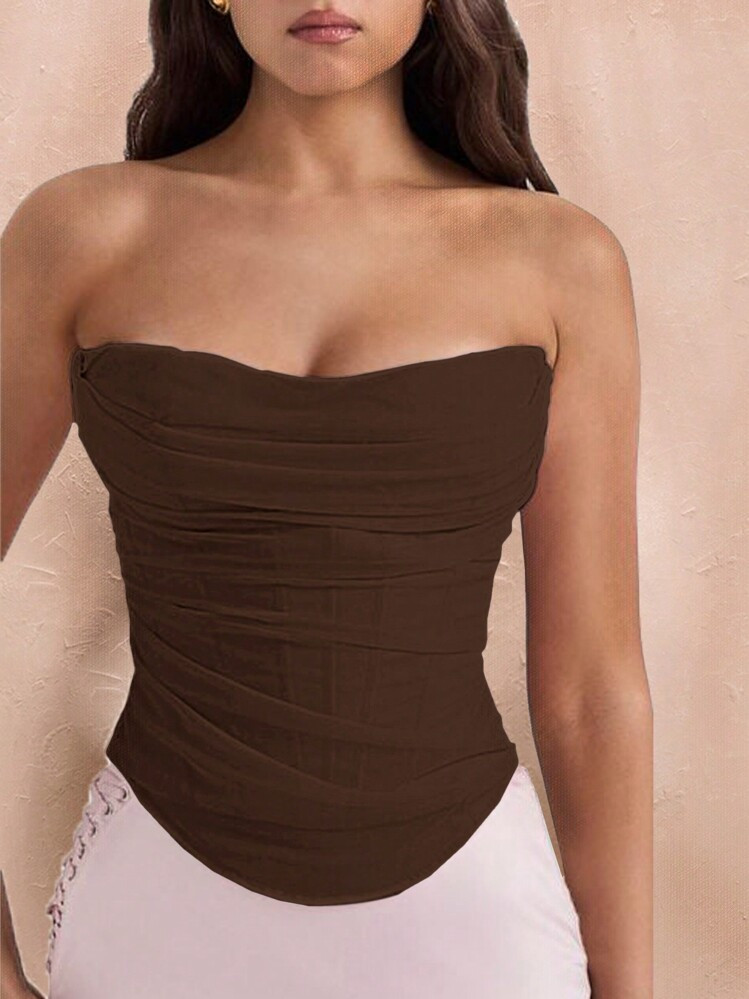 SHEIN BAE Summer White Tube Top Corset Top, Country Concert Outfit Top Tops, Concert Women Outfit, Boho Women Clothing | SHEIN