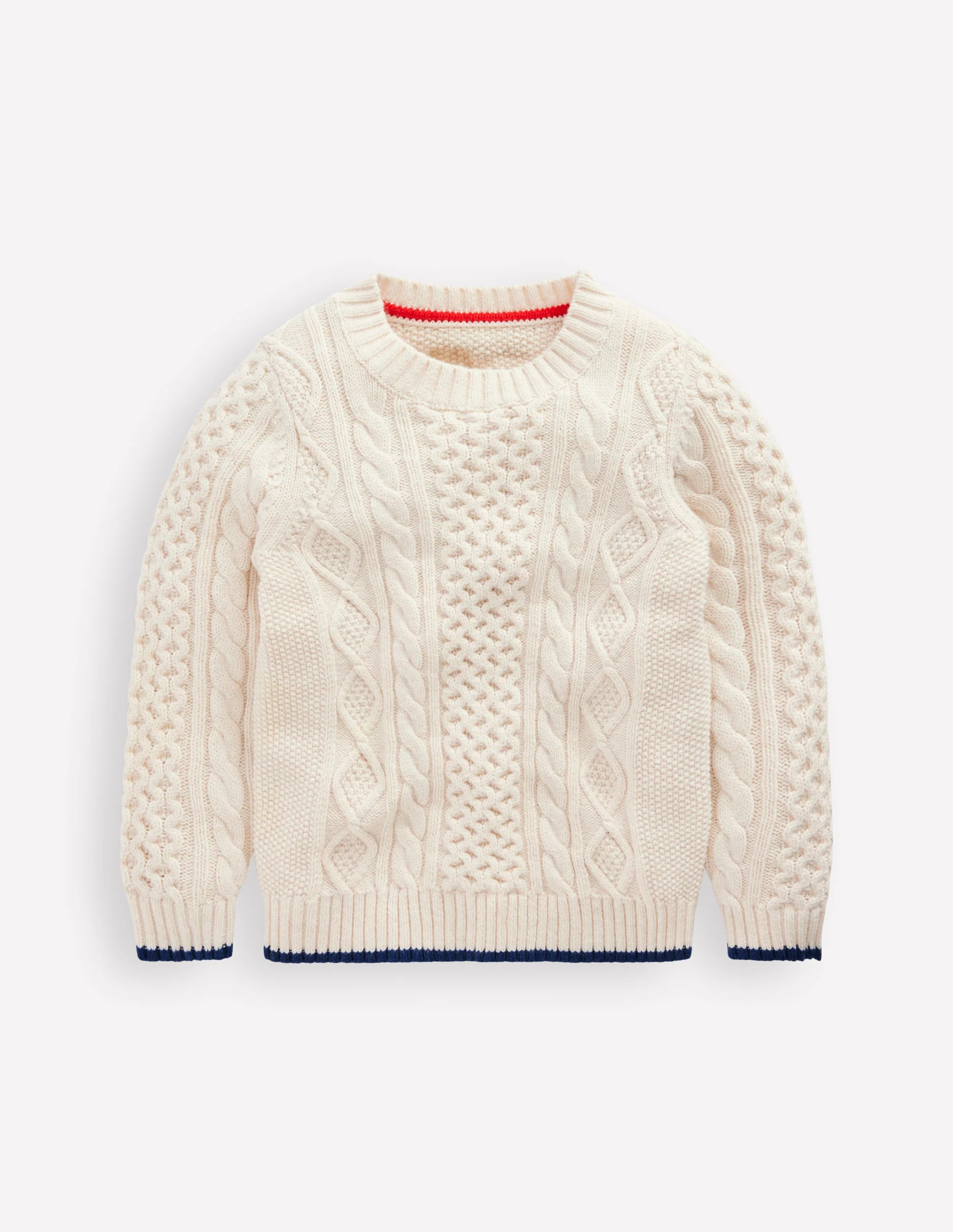Heritage Cable Jumper-Ecru Marl | Boden UK