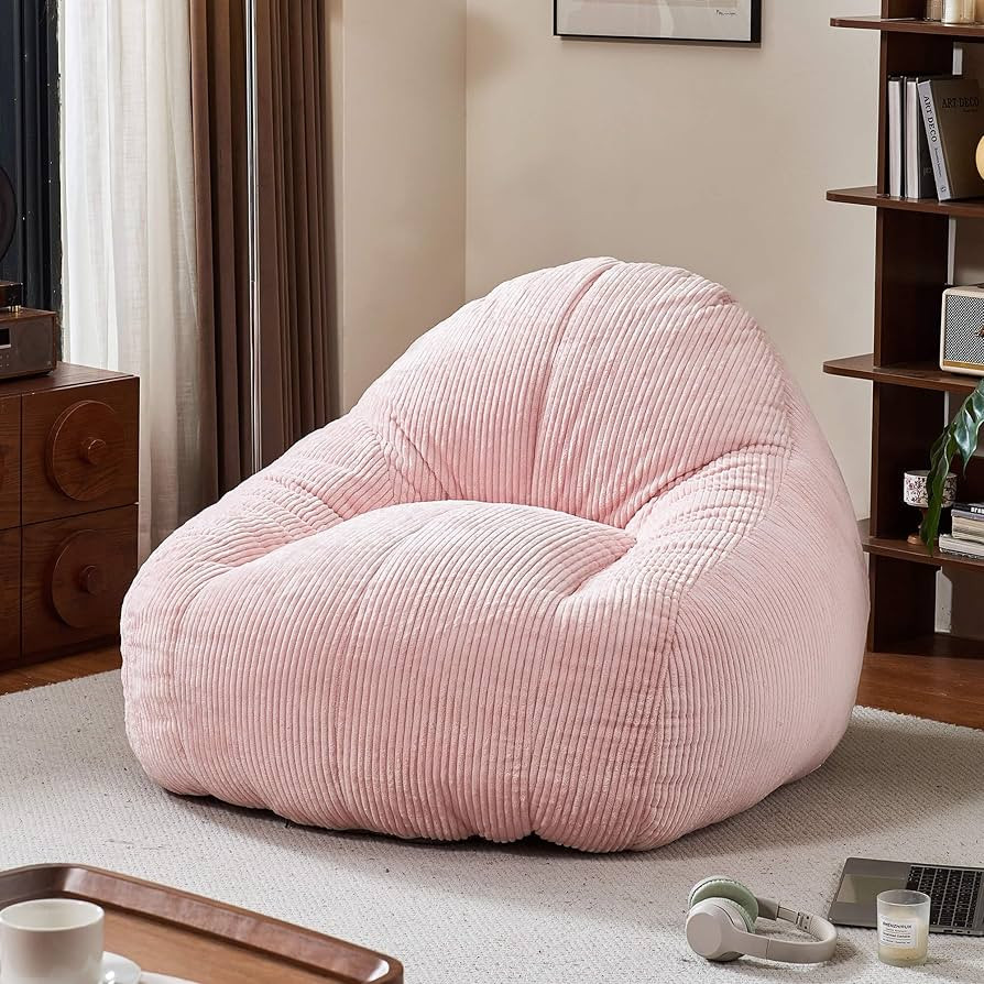 Large Bean Bag Chair for Adults – Oversized Boneless Corduroy Floor Chair with Foam Filling, Ul... | Amazon (US)