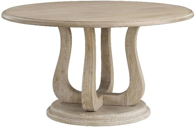 Pemberly Row 60-Inch Round Pedestal Dining Table, Hardwood and Veneer, Brown Wire Brushed Finish,... | Amazon (US)